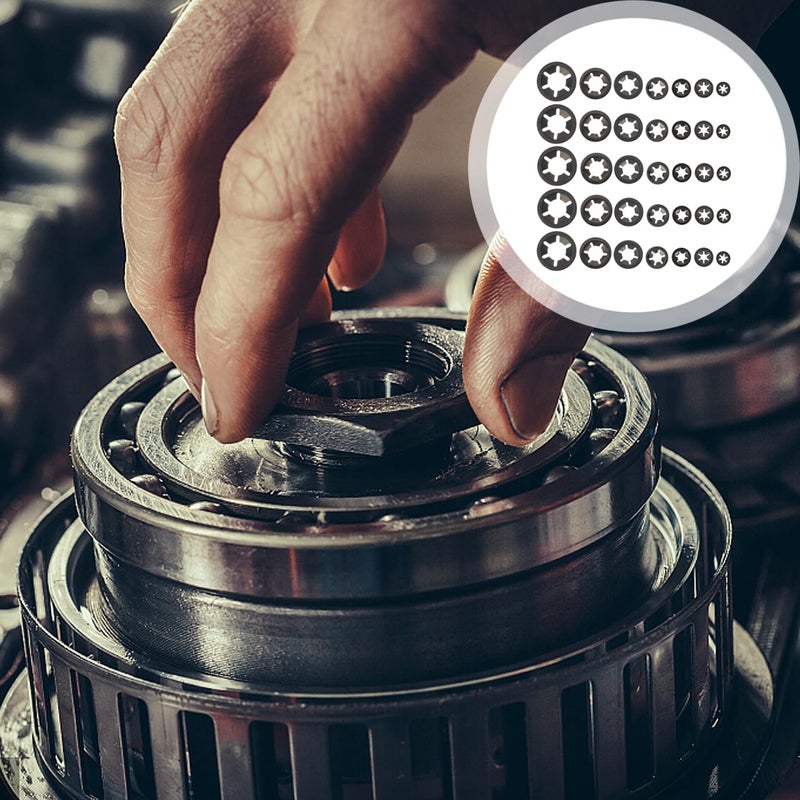 CIYODO Carbon Steel Internal Tooth Locking Washers 210Pcs Bearing Clamping Rings Star-Shaped Retaining Clips Corrosion Resistant for Industrial Machinery Fasteners - Image 3